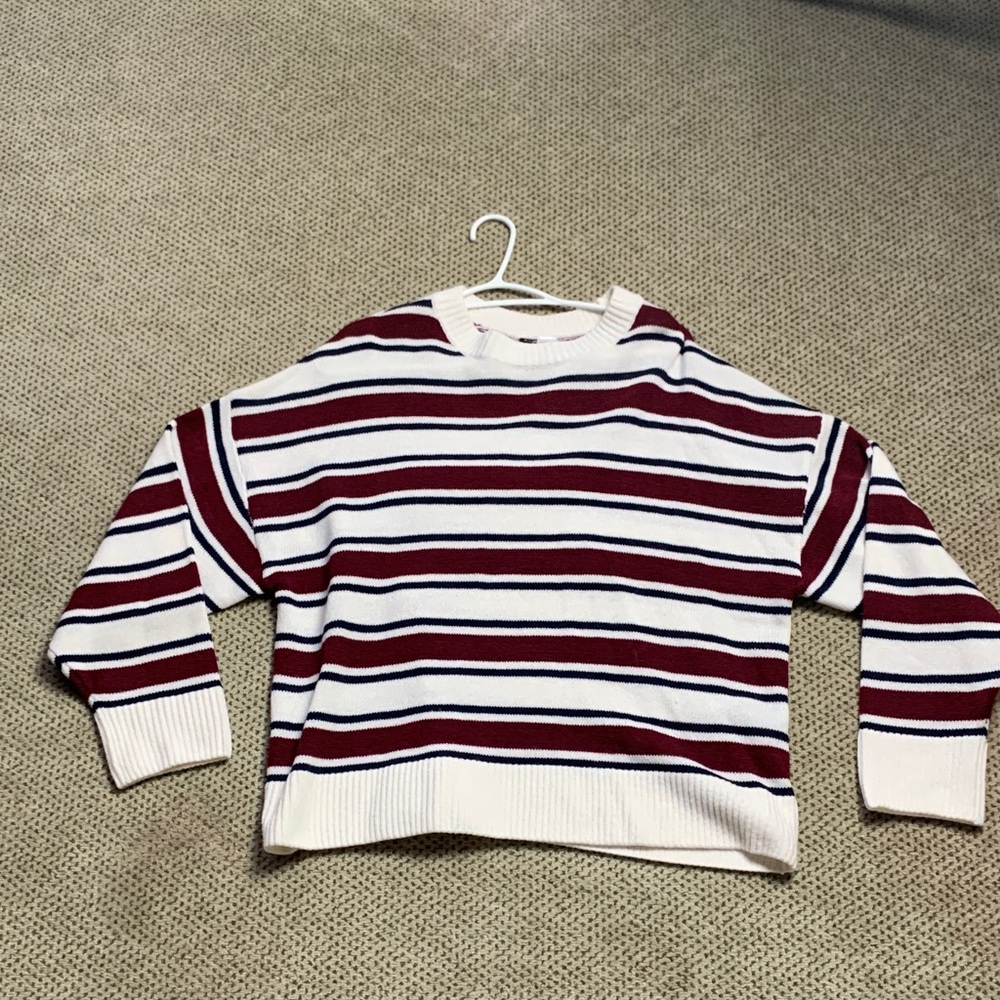 Striped Women's Sweater - Red and White